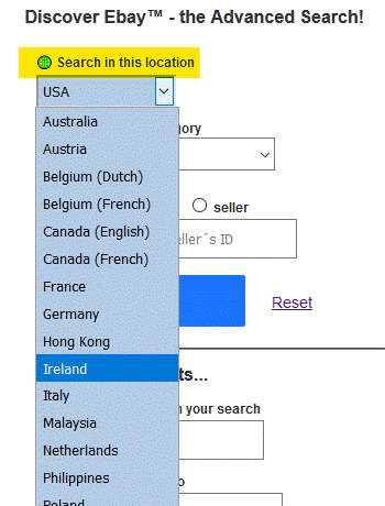 Advanced search in this location
